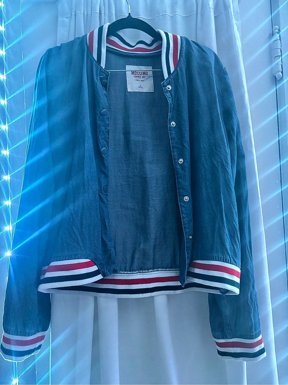 Mossimo Women's Varsity Jacket Blue & Red Size Medium